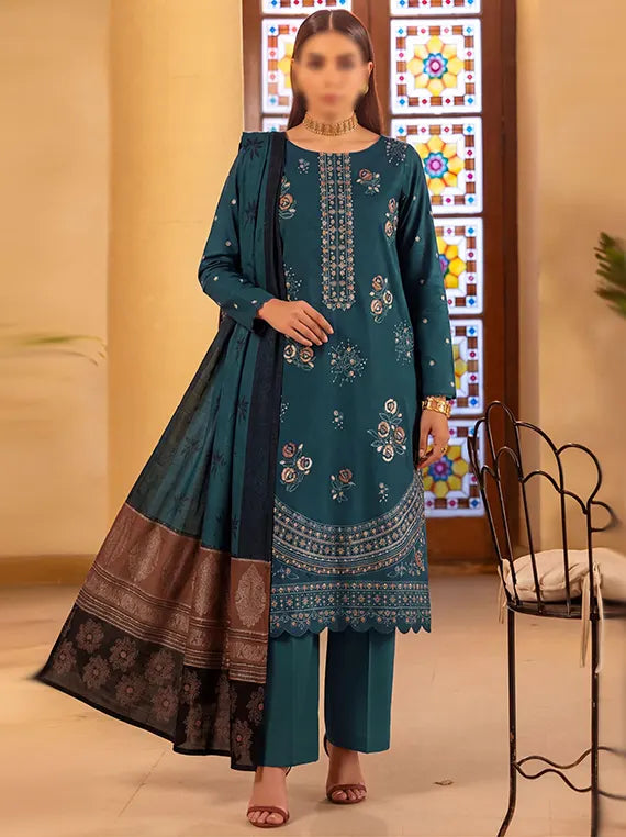 REYHA Embroidered Dhanak by Fantak Unstitch Collection 26' Vol-530 (D-05)