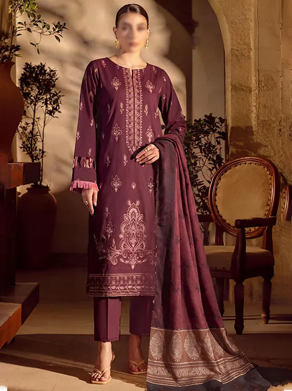 REYHA Embroidered Dhanak by Fantak Unstitch Collection 26' Vol-530 (D-06)