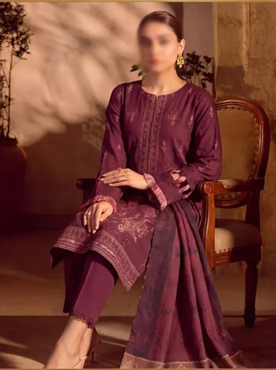 REYHA Embroidered Dhanak by Fantak Unstitch Collection 26' Vol-530 (D-06)
