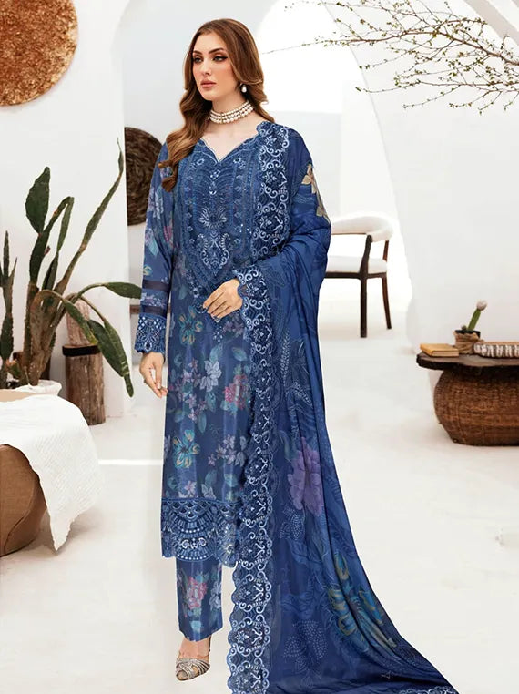 RIWAJ by Ramhsa Embroidered Raw Silk Collection 2026 (J-601)