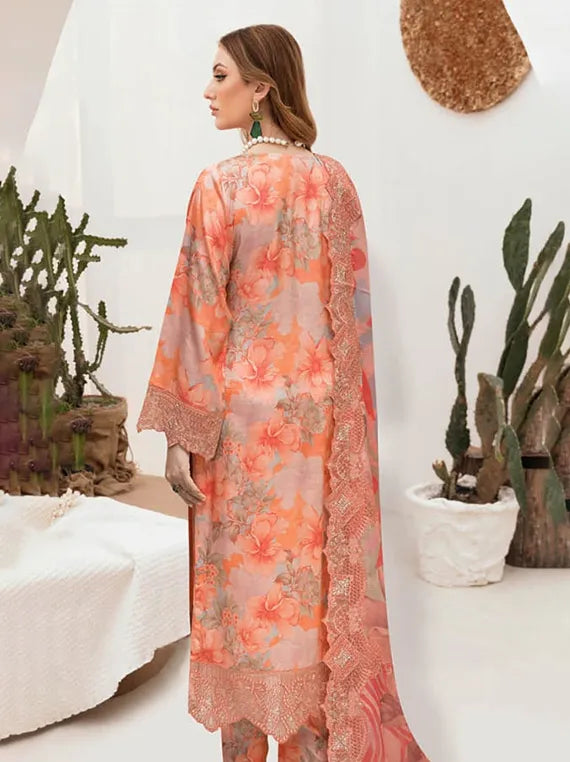 RIWAJ by Ramhsa Embroidered Raw Silk Collection 2026 (J-603)