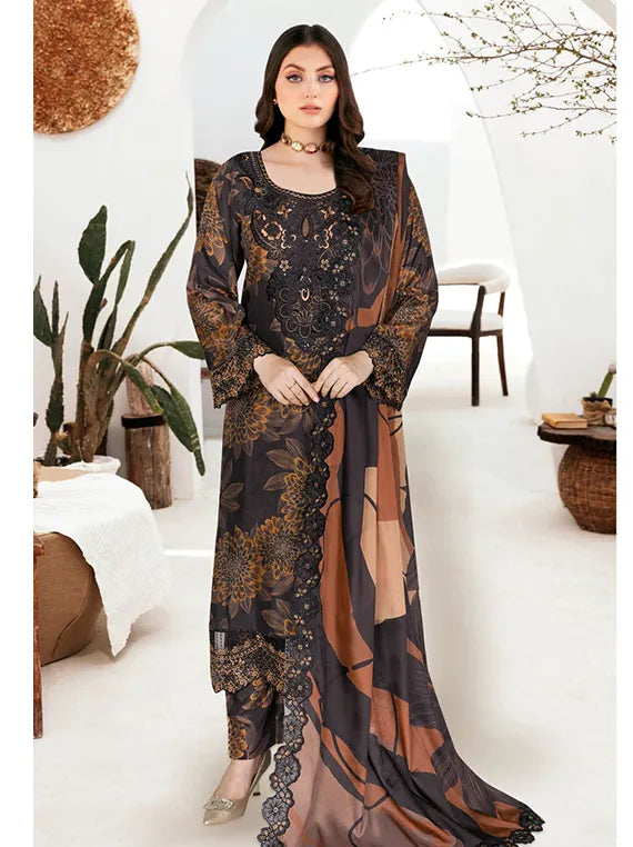 RIWAJ by Ramhsa Embroidered Raw Silk Collection 2026 (J-608)