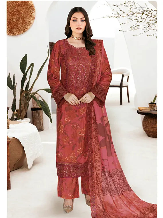 RIWAJ by Ramhsa Embroidered Raw Silk Collection 2026 (J-612)