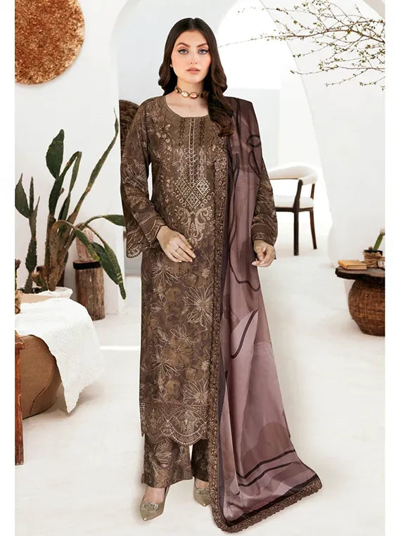 RIWAJ by Ramhsa Embroidered Raw Silk Collection 2026 (J-614)