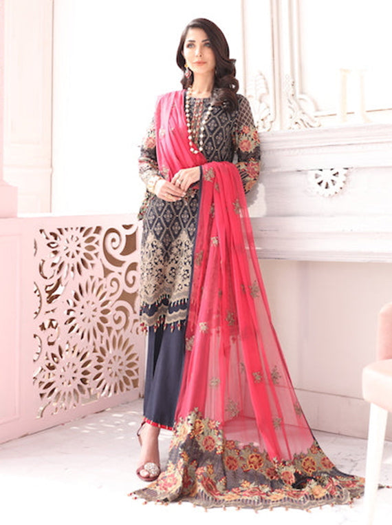 Flossie Festive Embroidered Unstitched Collection'26 (03-ROYAL BLOOM)