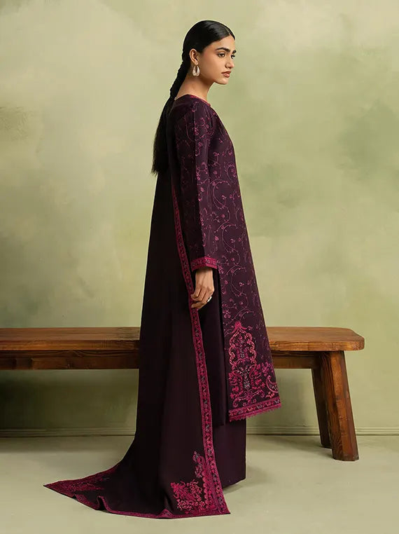 RajBari Winter Unstitched Embroidered Peach Collection'26 (D-01)