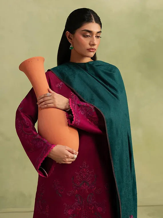 RajBari Winter Unstitched Embroidered Peach Collection'26 (D-02)