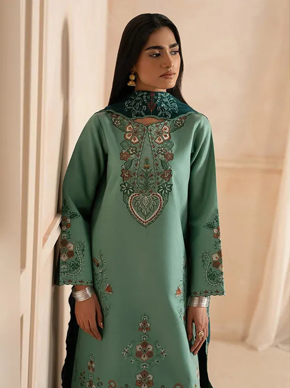 RajBari Winter Unstitched Embroidered Peach Collection'26 (D-03)