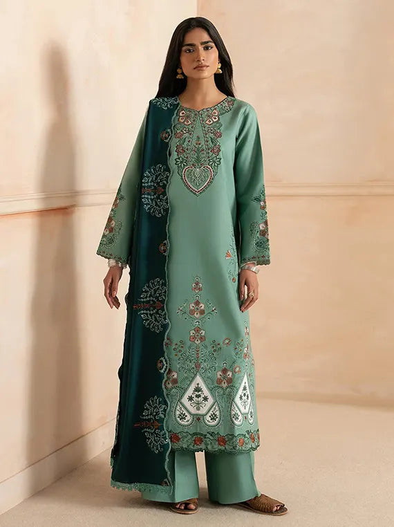 RajBari Winter Unstitched Embroidered Peach Collection'26 (D-03)