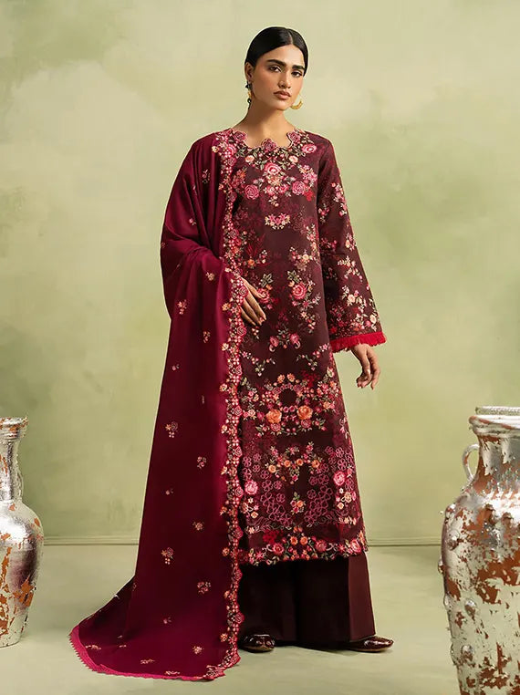 RajBari Winter Unstitched Embroidered Peach Collection'26 (D-06)