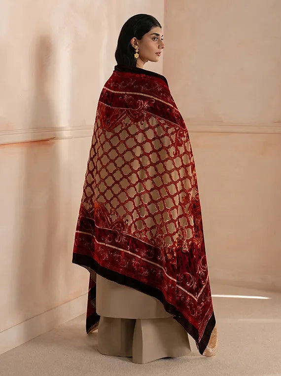 RajBari Winter Unstitched Embroidered Peach Collection'26 (D-07)
