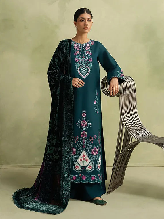 RajBari Winter Unstitched Embroidered Peach Collection'26 (D-08)