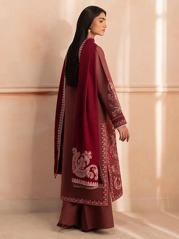 RajBari Winter Unstitched Embroidered Peach Collection'26 (D-09)