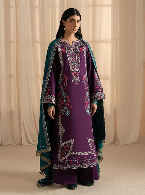 RajBari Winter Unstitched Embroidered Peach Collection'26 (D-11)