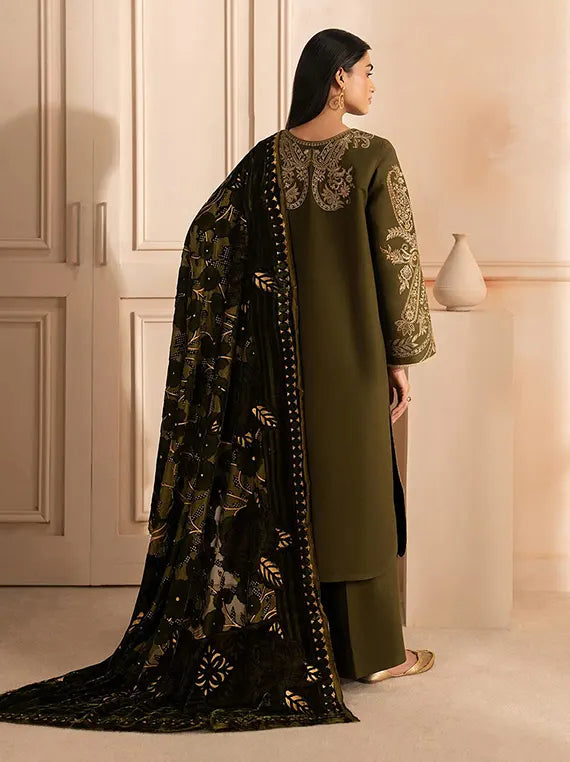 RajBari Winter Unstitched Embroidered Peach Collection'26 (D-12)