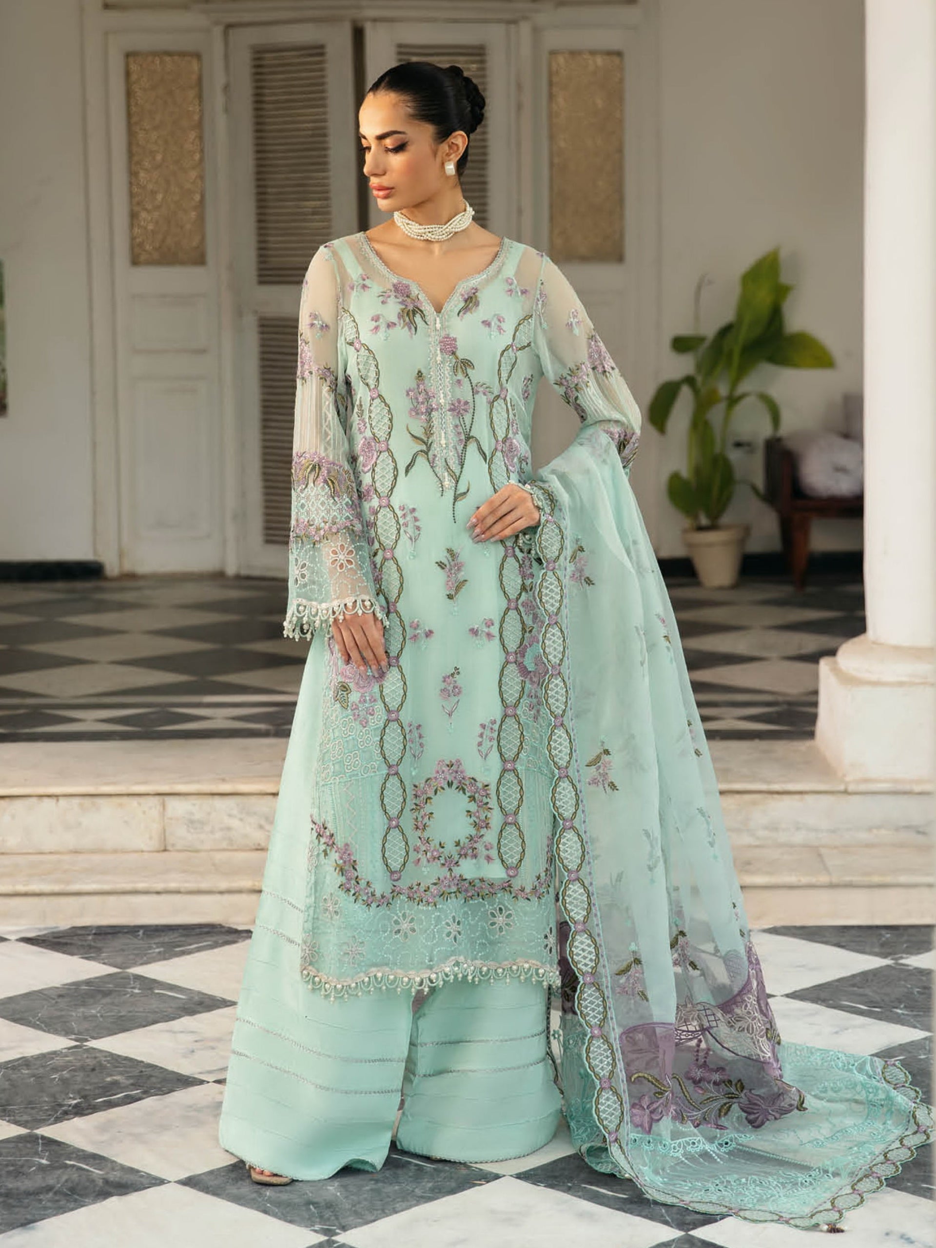 Ramsha Fancy Embroidered Chiffon Collection 2026 (Q-102)