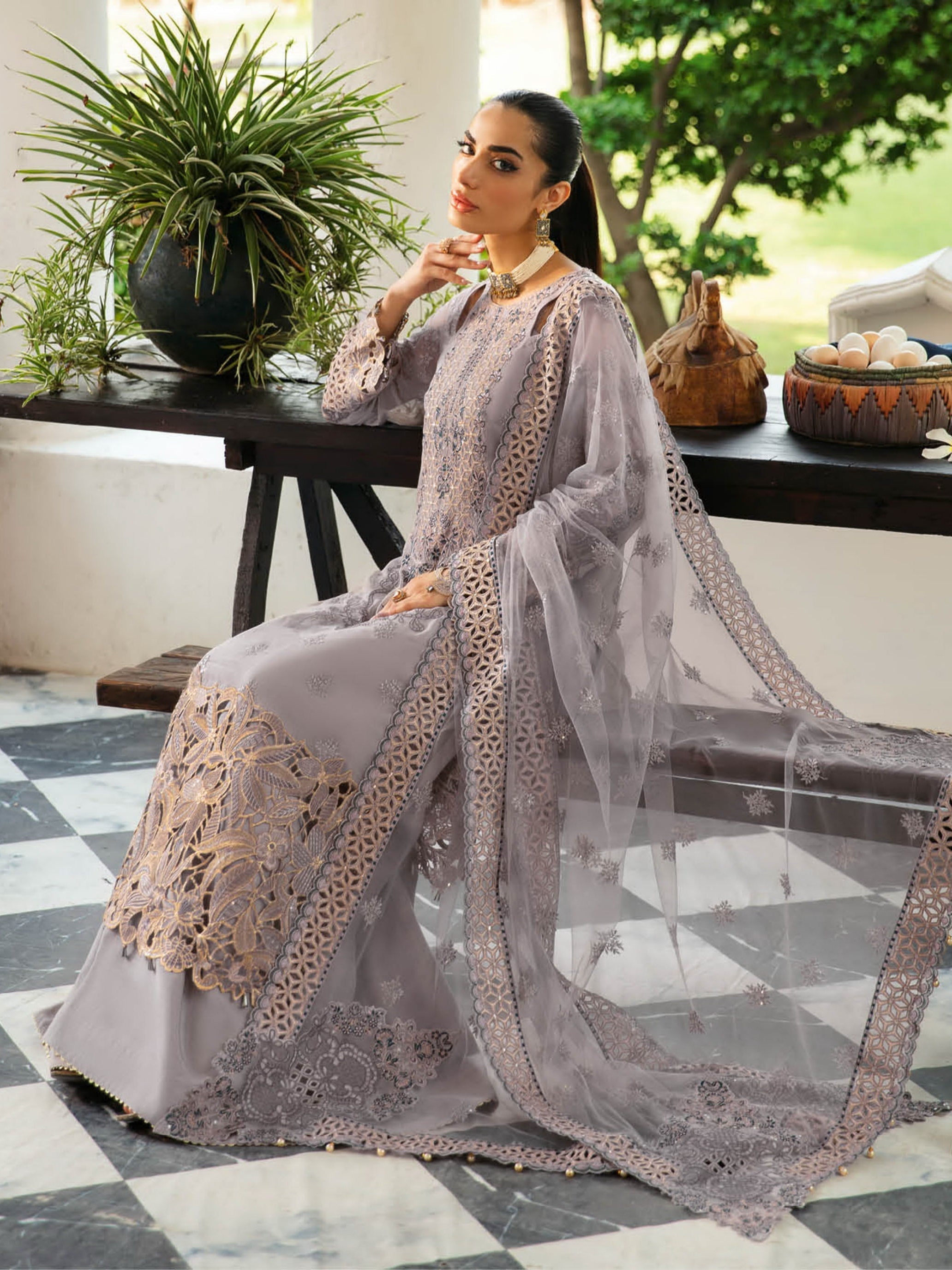 Ramsha Fancy Embroidered Chiffon Collection 2026 (Q-104)