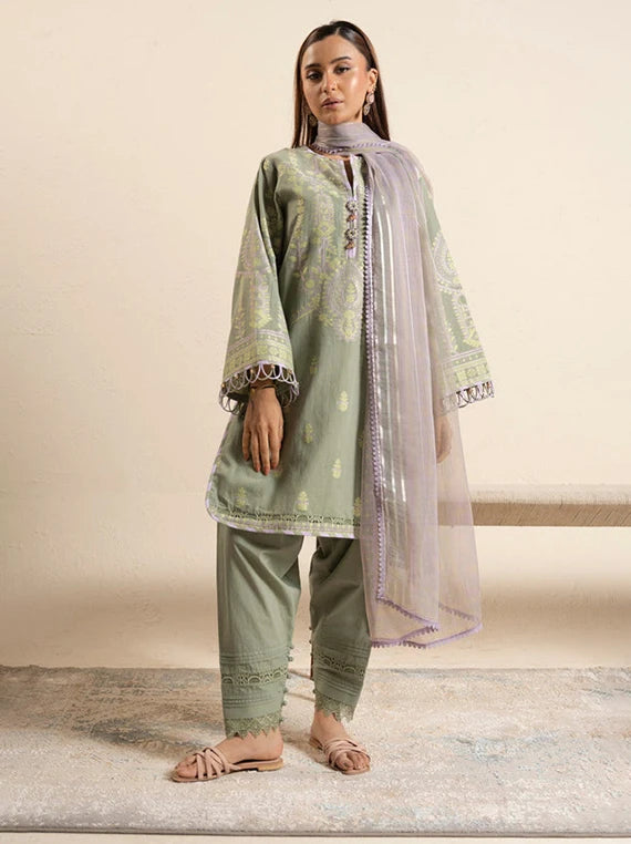 Ready To Stitch by Alkaram Summer Lawn Collection 2026 (CAJ-07-26-Green)