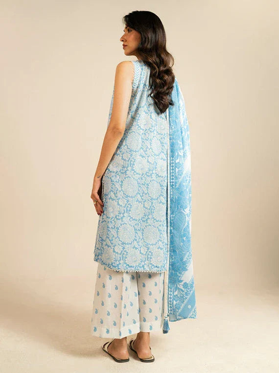 Ready To Stitch by Alkaram Summer Lawn Collection 2026 (EC102-26-Blue)