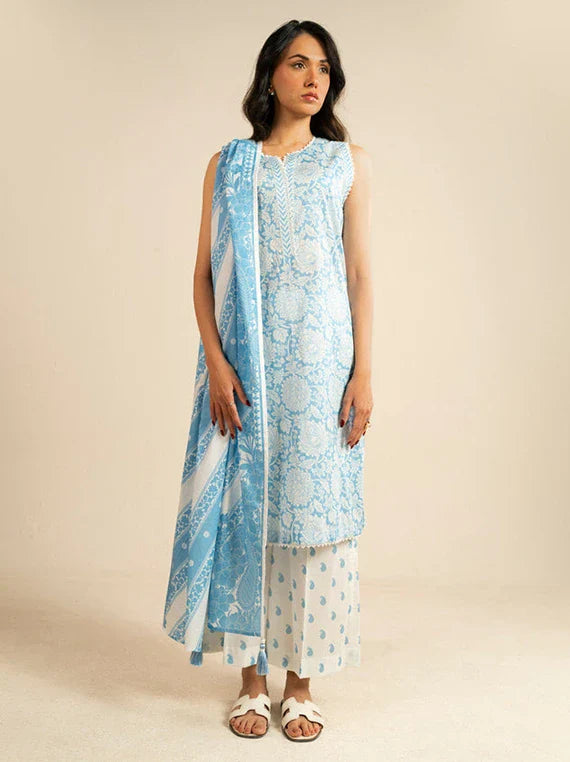 Ready To Stitch by Alkaram Summer Lawn Collection 2026 (EC102-26-Blue)