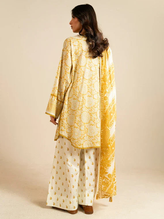 Ready To Stitch by Alkaram Summer Lawn Collection 2026 (EC102-26-Yellow)