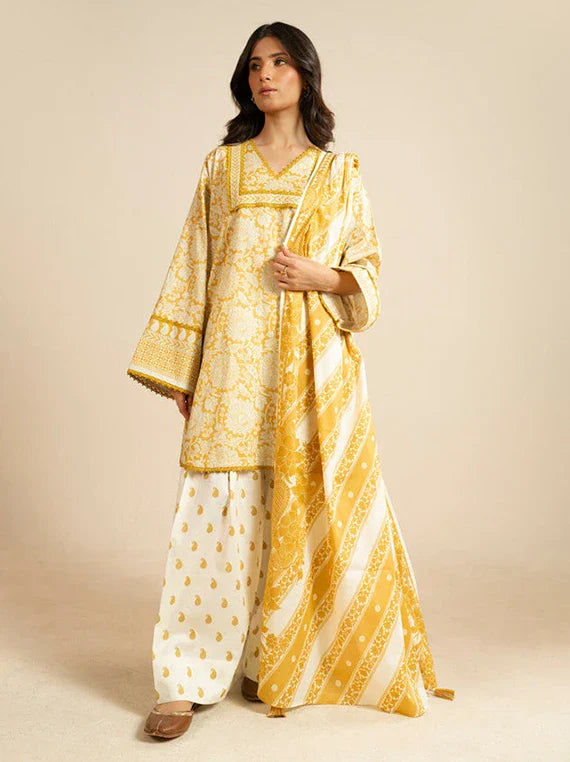 Ready To Stitch by Alkaram Summer Lawn Collection 2026 (EC102-26-Yellow)