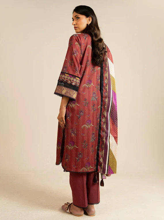 Ready To Stitch by Alkaram Summer Lawn Collection 2026 (EC103-26-Rust)