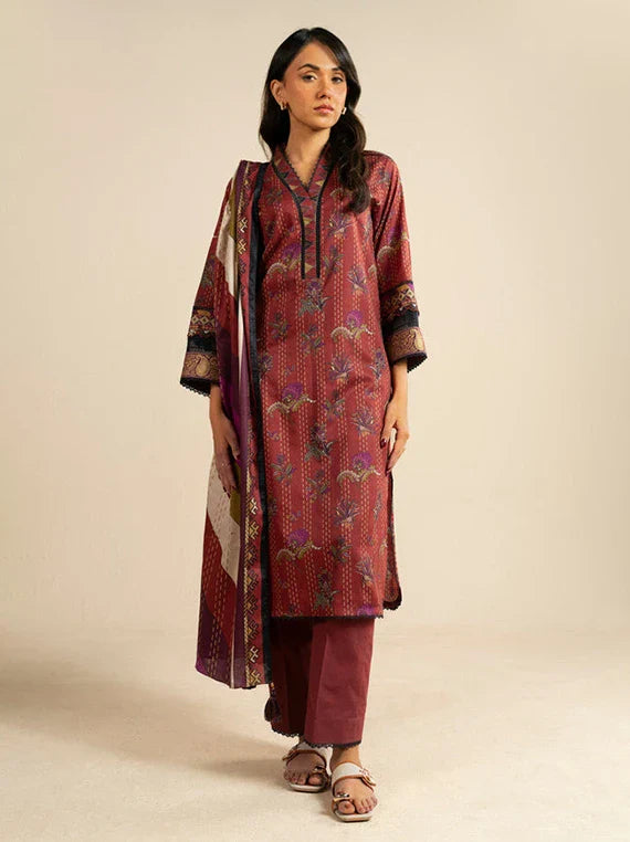 Ready To Stitch by Alkaram Summer Lawn Collection 2026 (EC103-26-Rust)