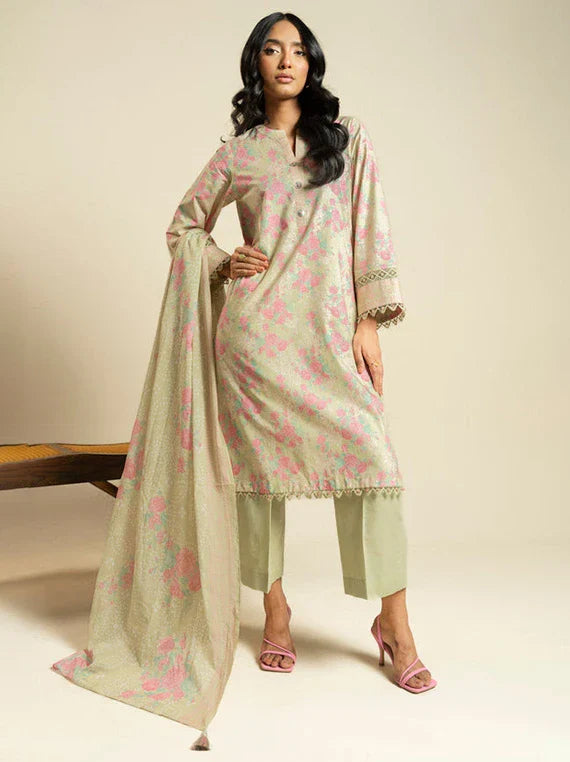 Ready To Stitch by Alkaram Summer Lawn Collection 2026 (EC44-26-Green)
