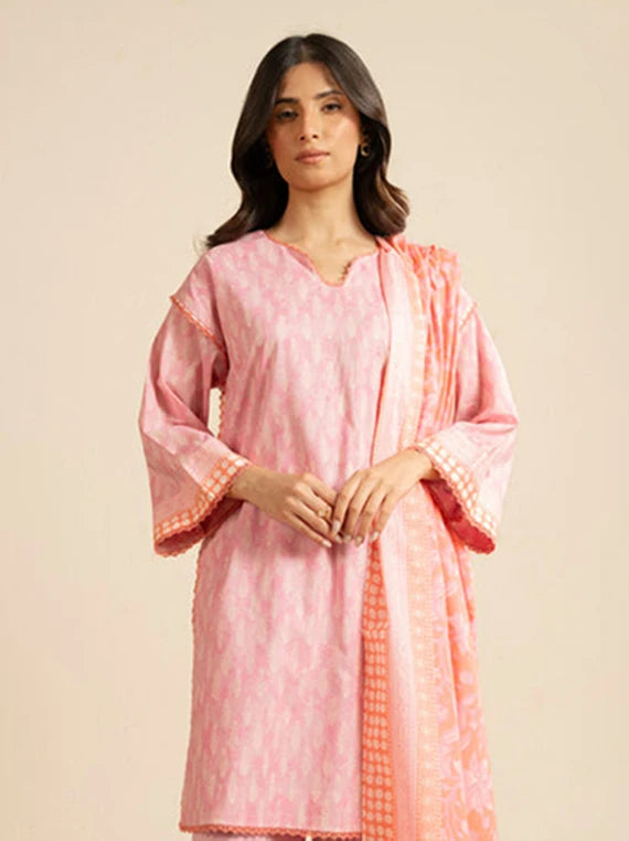 Ready To Stitch by Alkaram Summer Lawn Collection 2026 (EC46-26-Pink)