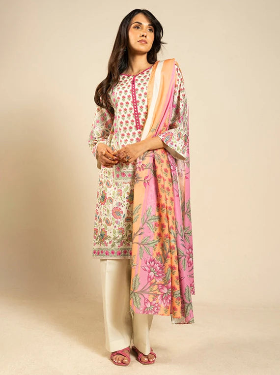 Ready To Stitch by Alkaram Summer Lawn Collection 2026 (EC99-26-Pink)