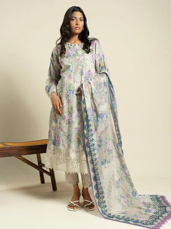 Ready To Stitch by Alkaram Summer Lawn Collection 2026 (EF07-26-Beige)