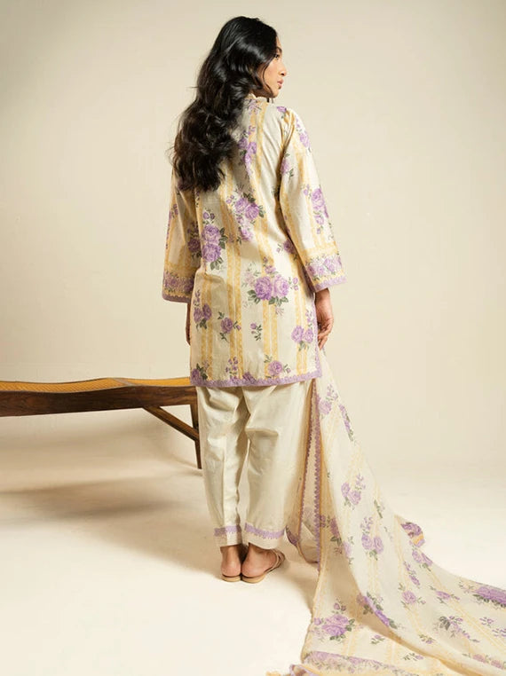 Ready To Stitch by Alkaram Summer Lawn Collection 2026 (EF21-26-Cream)