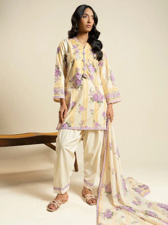 Ready To Stitch by Alkaram Summer Lawn Collection 2026 (EF21-26-Cream)