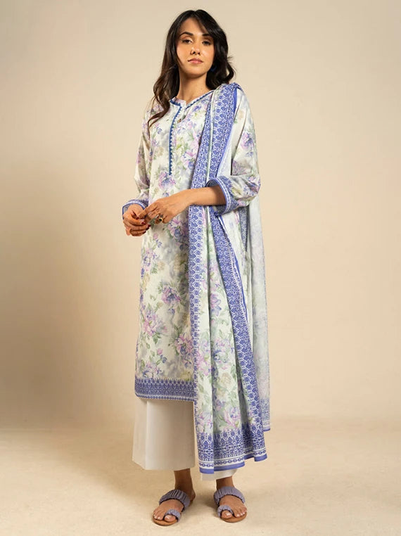Ready To Stitch by Alkaram Summer Lawn Collection 2026 (EF71-26-Off White)