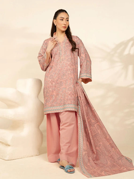 Ready To Stitch by Alkaram Summer Lawn Collection 2026 (MS-157.1-26-Peach)