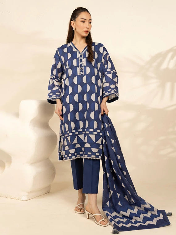 Ready To Stitch by Alkaram Summer Lawn Collection 2026 (MS-180-26-Blue)