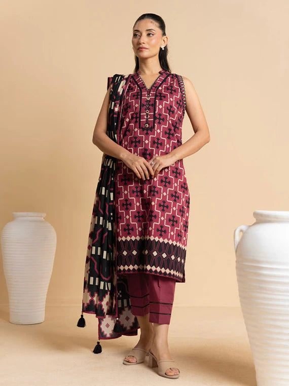 Ready To Stitch by Alkaram Summer Lawn Collection 2026 (SS-60-25-3-Red)