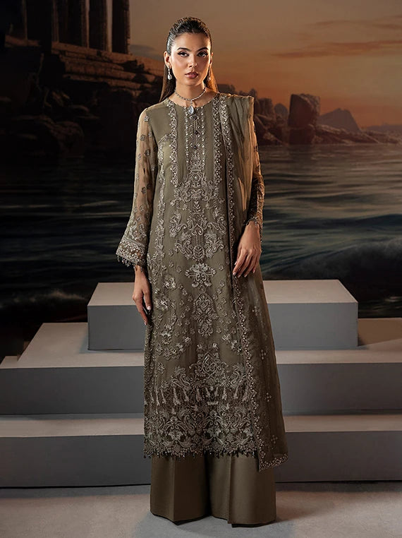 Riwaayat by Lamisah Embroidered Chiffon Collection 2026 (Sage Green)