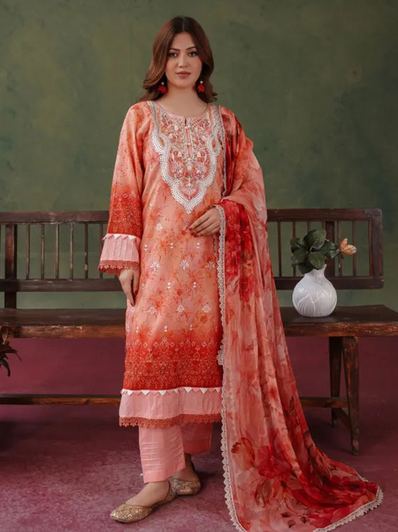 Rose Lawn by Abisha Fabrics Printed Collection 2026 Series 04 (D-10)