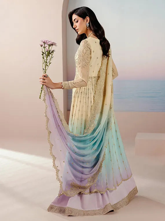 Roselle by Zarif Unstitched Embroidered & Printed Chiffon Collection 26 (03-OPALINE)
