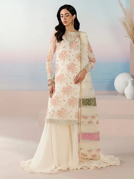 Roselle by Zarif Unstitched Embroidered & Printed Chiffon Collection 26 (07-FABLE)
