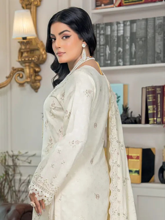Rubab Embroidered Jacquard Wool Collection 2025 by Riaz Arts (D-02)