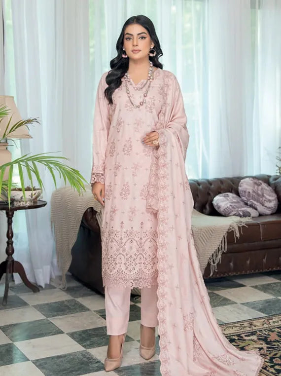 Rubab Embroidered Jacquard Wool Collection 2025 by Riaz Arts (D-04)