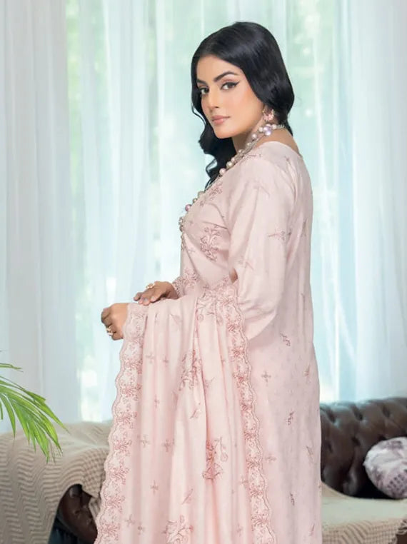 Rubab Embroidered Jacquard Wool Collection 2025 by Riaz Arts (D-04)