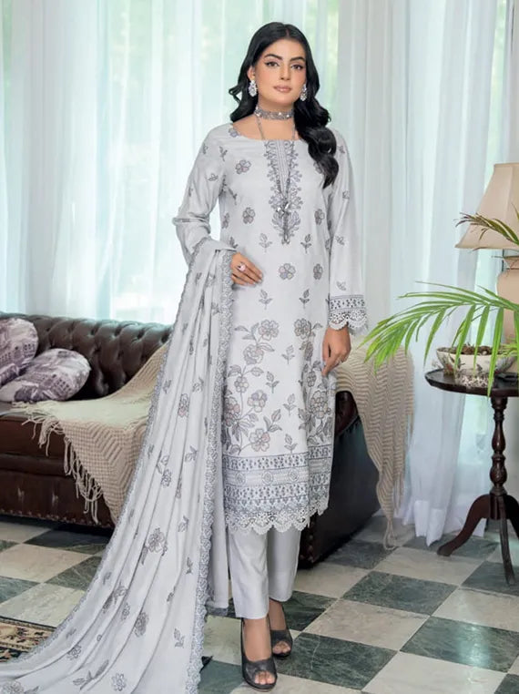 Rubab Embroidered Jacquard Wool Collection 2025 by Riaz Arts (D-05)