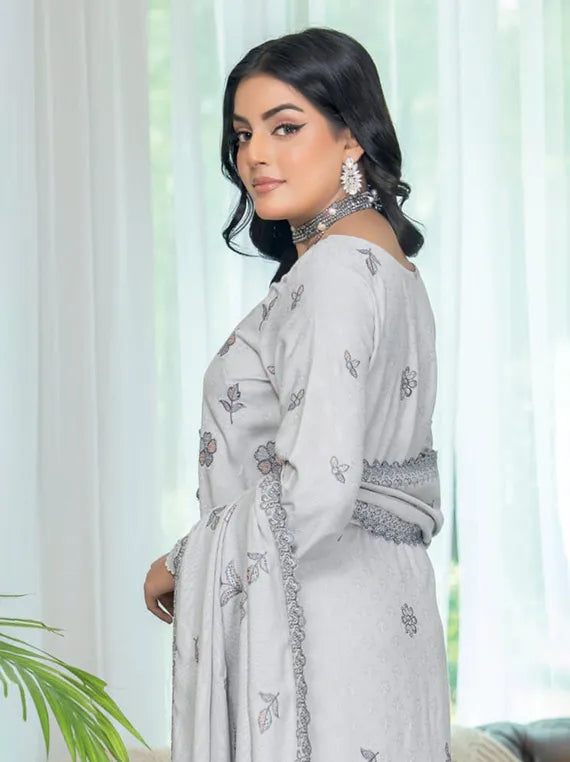 Rubab Embroidered Jacquard Wool Collection 2025 by Riaz Arts (D-05)