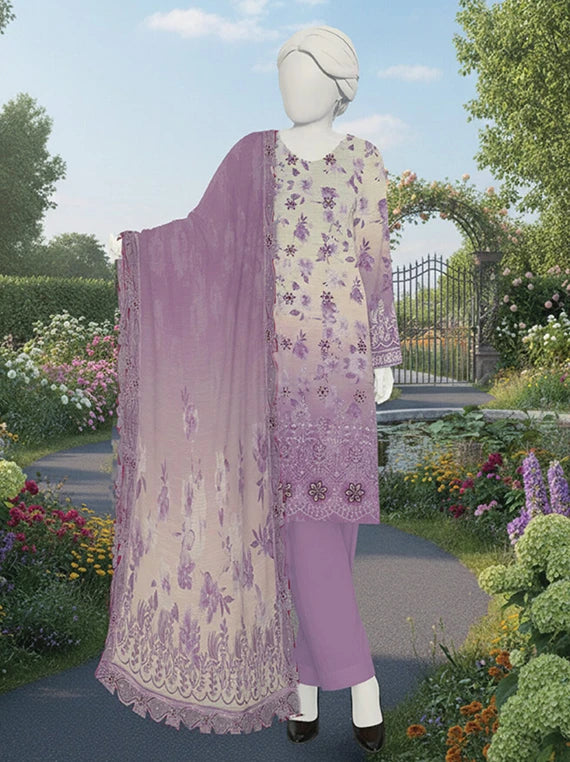 SANOBER by Abc Embroidered Lawn Collection 2026 (D-02)