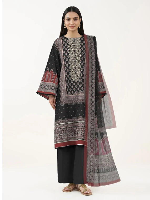 SAPPHIRE 3PC Printed Embroidered Lawn Collection 2026 (3PBE-WS26CL3-26)