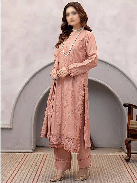 SAQAFAT by Fantak Dhanak Cherry Slub Unstitch Collection 26' Vol-584 (D-01)